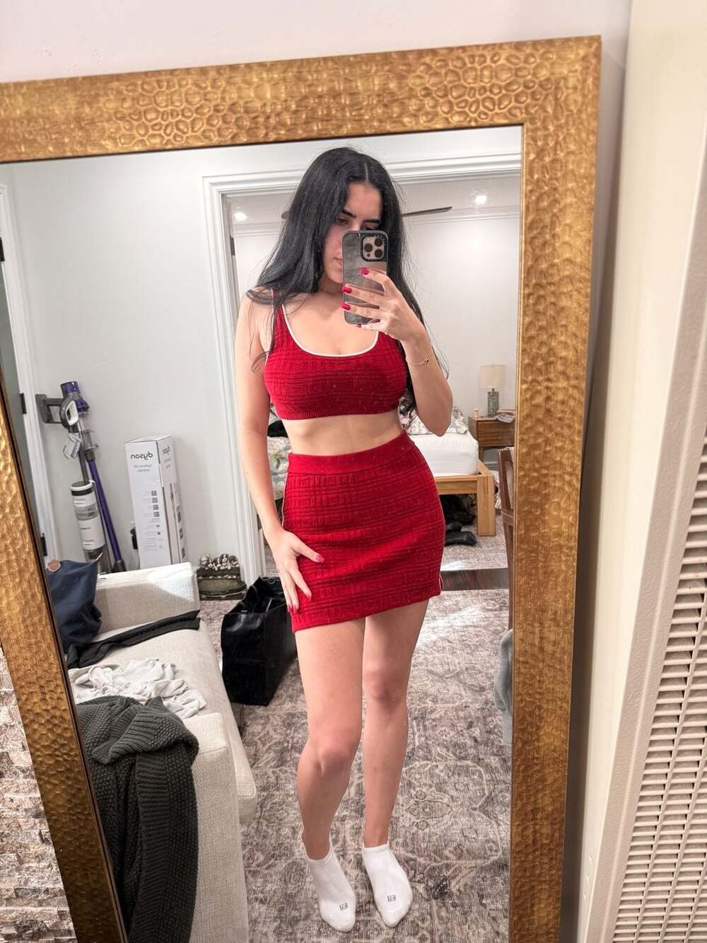 The Upside x Anthropologie Rory Bra Top and Mini Skirt Set